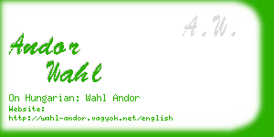 andor wahl business card